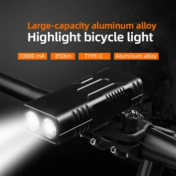 10000mAh Kerékpár Lámpa Vízálló LED Lámpa 1000LM Zseblámpát MTB Fényszóró USB-Power Bank Kerékpár Kiegészítők