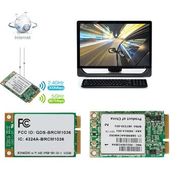 2022 Új Mini Dual Band BCM94322MC Wireless-N WIFI 300M PCI-E Kártya SPS:487330-001