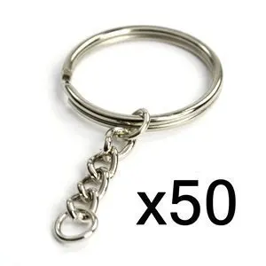 50pcs Fém DIY Ékszer készítés Osztott Kulcstartó Gyűrű Alkatrészek kulcstartók, 25mm Nyitott Jump Gyűrű