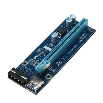 A BTC Bányászati USB 3.0 PCI-E Express Emelő Kártya 1x to16x Extender Riser Card SATA Adapter hálózati Kábel Kicsit Érme Bányászati Kábel