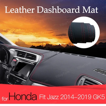 a Honda Fit Jazz 2014-2019 GK5 Velúr Bőr Dashmat Műszerfal Fedezze Pad Műszerfalra Lábtörlő Szőnyeg Autó-stílus Tartozékok