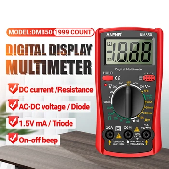 ANENG DM850 Elektromos Digitális 2000 Számít Szakmai Multiméter Automatikus AC/DC Votage teszter Ohm Jelenlegi Árammérő Érzékelő Eszköz