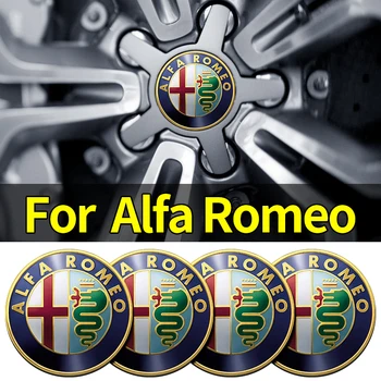 Autó-stílus 4db 56mm Auto Kerék közepén Hub Caps Jelvény, Dekorációs Matrica Az Alfa Romeo Giulietta Pók GT Giulia Mito 147 156