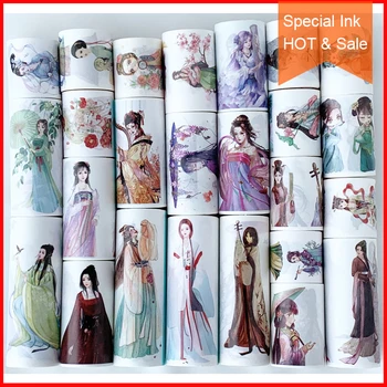 Az ingyenes szállítási 26 Minták Washi Tape Különleges Tintával Kínai Klasszikus Japán Lányok Dekor Ragasztó DIY Szalaggal Címke, Matrica