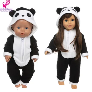 babám fekete panda játszó 40cm Nenuco Ropa y su Hermanita 18 hüvelyk lány baba ruhák szőrme pizsama szett