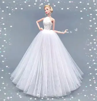 divat eredeti, elegáns lady esküvői ruha barbie baba ruha hercegnő barbie ruha hosszú ruha kiegészítők
