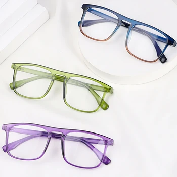 Divat Jelly Szín Anti Kék Fény Szemüveg Nők Férfiak Ultrakönnyű PC Keret szemvédő Számítógépes Szemüveg Sík Tükör Szemüveg