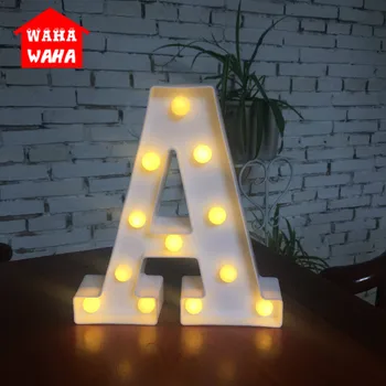 DIY Fehér LED Levelet Éjszakai Lámpa Kreatív angol Ábécé Száma Akkumulátor, Lámpa, Romantikus Esküvő Party Karácsonyi Haza Fali Dekoráció