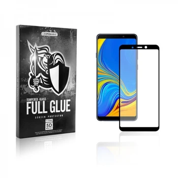 Edzett üveg Teljes Ragasztó 5D Samsung Galaxy A9 2018 ívelt kijelző Védő fólia, Fekete
