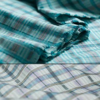 Fonal-festett kék check/kockás minta a selyem szövet, 32 momme, varrás az ing, a blúz, ruha, szoknya, kézműves által az udvaron