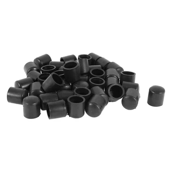 Forró Eladó Gumi sapka 40-darab fekete gumi cső végét 10mm kerek Cső Behelyezése Bútorok Lába Plug Caps Protector