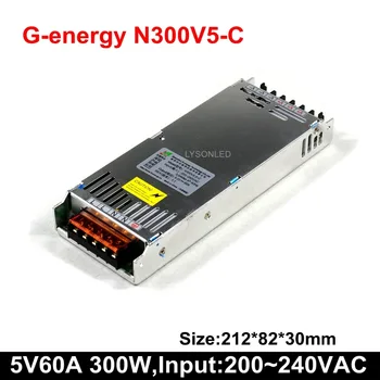 G-energia N300V5-C Slim 5V 60A 300W LED Kijelző Tápegység Bemeneti Feszültség 230VAC