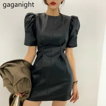 Gaganight Vintage Divat Női Party Ruha Puff Rövid Ujjú O Nyak Hivatal Hölgy Elegáns Ruhák, Elegáns Koreai Mini Rövid Vestidos