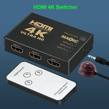 HDMI-Kompatibilis Kapcsolót 4K Váltó, 3 az 1-HD 1080P Video Kábel Elosztó 1x3 Elosztó Adapter Átalakító a PS4/3 TV Box HDTV PC