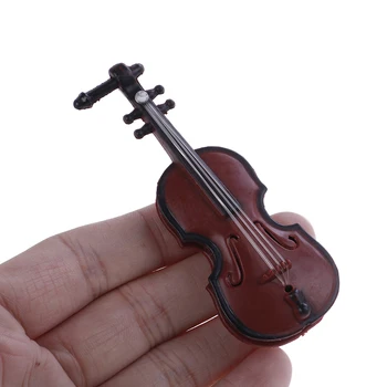 Hegedű Babaház Dekoratív Hangszer Kézműves DIY lakberendezési Gyermek Ajándék