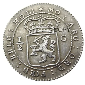 Holland Kelet-India 1802 1/2 Guldent Ezüst Bevonatú Másolás Érme