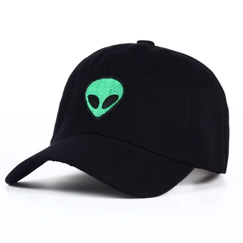 Idegen UFO Rajongók Fekete Király kalap hímzett Baseball Sapka Unisex Divat sapka Sport, állítható Snapback Sapka nagykereskedelmi új 2017