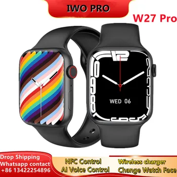 IWO 14 W27 Pro Series 7 Eredeti 2021 NFC Smart Óra 1.81 hüvelyk Bluetooth Hívás Vezeték nélküli Töltés Jelszó Sport Intelligens Karóra 7