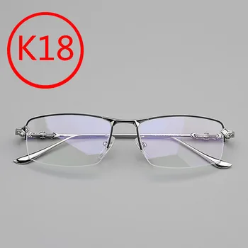 K18 Anti kék fény szemüveg kereszt, virág tiszta titán, divat kiegészítők, retro titán lemez látvány keret rövidlátás látvány