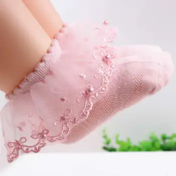 Kislány csipke zokni tavaszi-nyári kisgyermek zokni lány gyöngy, csipke hercegnő baba vékony pamut zoknit újszülött csecsemő