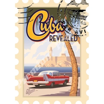 Kuba szuvenír mágnes vintage turisztikai poszter
