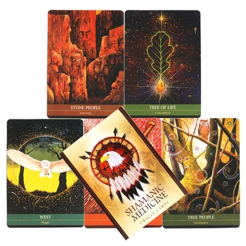 Magas Minőségű, Különleges Stílus Klasszikus Új Sámáni Gyógyszer Tarot Kártyák Népszerű Stílus Oracle Kártyák Útmutató Könyv, társasjáték