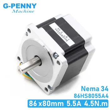 NEMA 34 CNC léptető motor 86x80mm 4.5 N. m 5.5 D=14 mm Nema34 léptető motor L=80mm 640Oz-a gravírozás CNC gép 3D-s nyomtató!