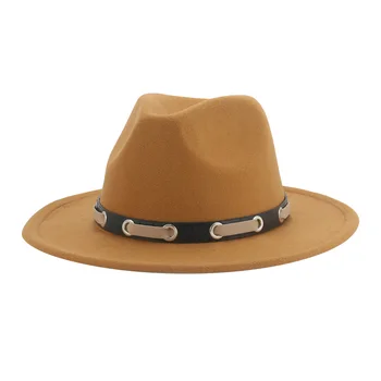 Női kalapok Fedora Téli Kalap, Kalapok a Férfiak Szilárd Öv Vintage Western Cowboy Kalap Sapka 58 60cm Fedora sombrero jár De Mujer