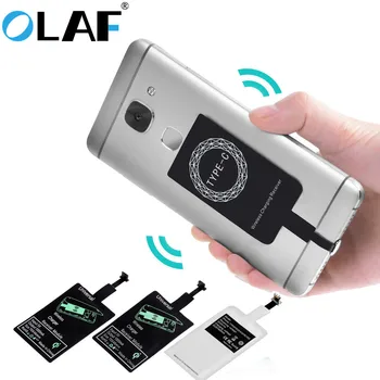 OLAF QI Vezeték nélküli Töltő Vevő iPhone 5s 7 6 Plus Univerzális Vezeték nélküli Töltés készülék Micro-USB-c-Típusú Telefon