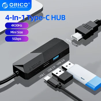 ORICO USB-C HUB C Típusú HDMI-kompatibilis PD USB 3.0 2.0 SD TF Adapter 6 1 C Típusú Dock Splitter MacBook Pro Kiegészítők