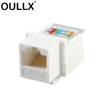 OULLX CAT5E Hálózati Modul Panel UTP Eszköz-Ingyenes RJ45 Csatlakozó Kábel Adapter AMP Forró Számítógép Aljzat Adapter Keystone