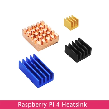 Raspberry Pi 4 Modell B hűtőborda Alumínium & Réz Heatsinks Arany, Fekete, Kék Fém CPU RAM Hűtő Pad Raspberry Pi 4