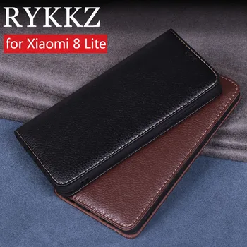 RYKKZ Luxus Bőr Flip Cover A Xiaomi 8 Lite Mobil Állvány Esetben A Xiaomi 8 Lite Mi 8 Lite Mi 8 Bőr Telefon tok Fedelét