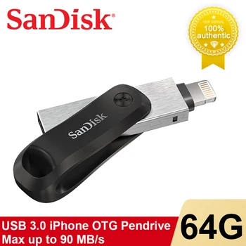 SanDisk 64GB iXpand Flash Meghajtó Megy iPhone, illetve iPad PenDrive OTG Lightning Csatlakozó SDIX60N 128 GB pendrive, USB 3.0 Merevlemez
