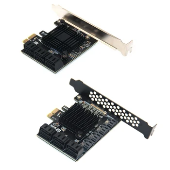 SATA PCIE 1X Adapter 6/10 Portok PCIE X4 X8, X16, hogy a SATA 3.0 6Gbps Felület Arány Kelő Bővítő Kártya PC Számítógép Átalakító