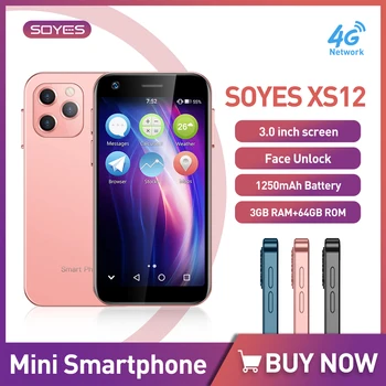 SOYES XS12 3,0 Hüvelykes Super Mini Okostelefon 3GB+64 gb-os Android 9 MobilePhone a Zseb, Mobiltelefon Arcát Nyitva 1250mAh Ugyanaz, Mint XS11