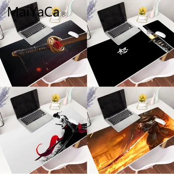 Szamuráj Sárkány Katana Mouse mat XXL Egér Pad anime Laptop Asztal Mat PC gamer Kényelem Pad Anti-Slip Notebook Egér Szőnyeg