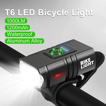 T6 Led Kerékpár Első Lámpa 1000LM USB Tölthető Zseblámpa MTB Országúti Fényszóró Lámpa Luz Bicicleta Delantera Kerékpár Kiegészítők