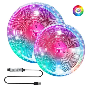 USB RGB LED Szalag, 3 Kulcs Ellenőrzés Rugalmas Lámpa 5050 5V Szabályozható Fesztivál, Dekoráció TV Háttér Luces String Asztal Luz