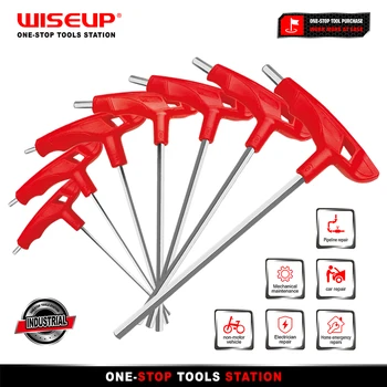 WISEUP 7db imbuszkulcs Készlet T-Fogantyú Hex Kulcs Készlet Hatlapú Csavarhúzó Autó Motor Motorycle Javítás Kézi Szerszámok 2 2.5 3 4 5 6 8mm
