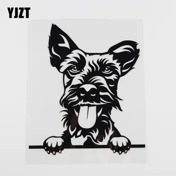YJZT 14.8CMX17.2 CM Szórakoztató Welsh Terrier Less Kutya Vinil Autó Matrica Fekete/Ezüst 8A-0059