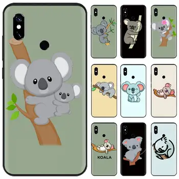 Állati szép alszik koala Fekete mobiltelefon Esetében Xiaomi Redmi 4x 5 plusz 6 7 7 8 mi8 8lite 9 megjegyzés 4 5 7 8 pro