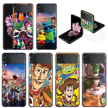 Ütésálló Kemény Divat Új Mobil Címlap Toy Story Animáció Samsung Galaxy Z Flip 3 5G Fekete Fundas Telefon Esetében