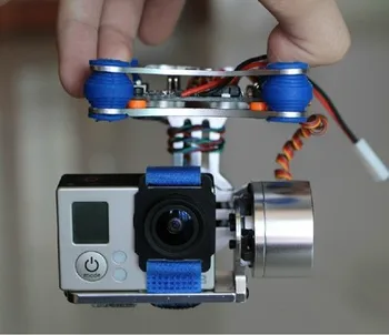2-tengelyes BGC kefe nélküli Kamera Gimbal GoPro3 PTZ Vezérlő alumínium Teljes készlet alkatrészek